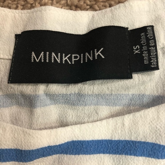 MinkPink Crop Top White with Blue stripes - Picture 7 of 9